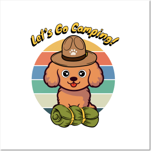 Funny Brown Dog Wants to go Camping Posters and Art